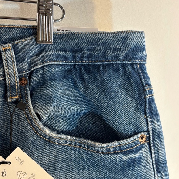 ZARA Sz 14 Jeans High Rise Bootcut Mid-Wash 100% Cotton Slight Distressing NEW - Picture 7 of 13